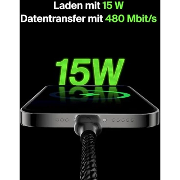 Belkin USB-C/USB-A Kabel ummantelt, 2 m, schwarz – Bild 3