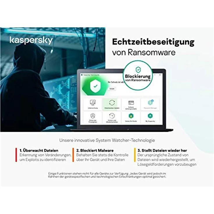 Kaspersky Total Security 2022 | 3 Geräte | 1 Jahr | Windows/Mac/Android | Aktivierungscode in Standardverpackung, Echtzeit-Schutz, Krypto-Mining-Malware-Prävention, Original Kaspersky-Schutz – Bild 3