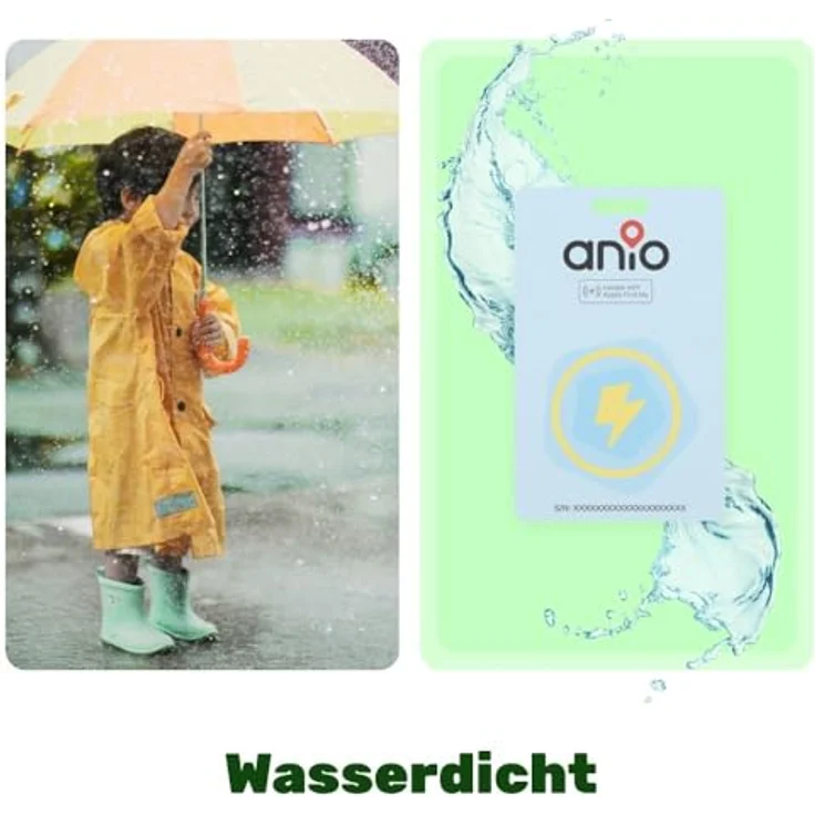 ANIO Ortungskarte BagTag, Smarter Anhänger für iOS, kompatibel mit Apple Find My, Notfallkontakte, wasserdicht, wiederaufladbar, lange Akkulaufzeit – Bild 5