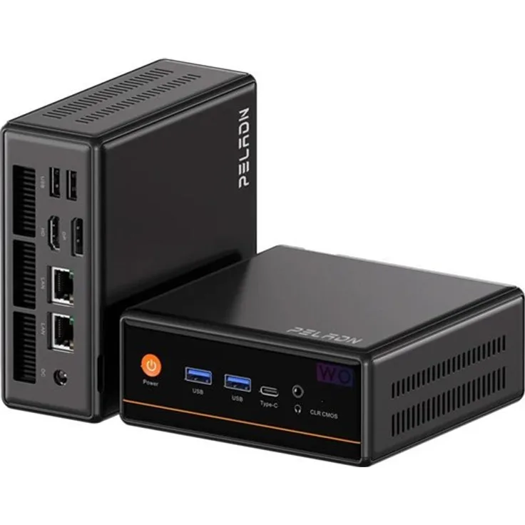 Peladn WO4 5600H, Mini-PC mit AMD Ryzen 5 5600H, 16GB RAM, 512GB SSD, Windows 11 Pro, Dual-LAN, 4K Monitor Unterstützung