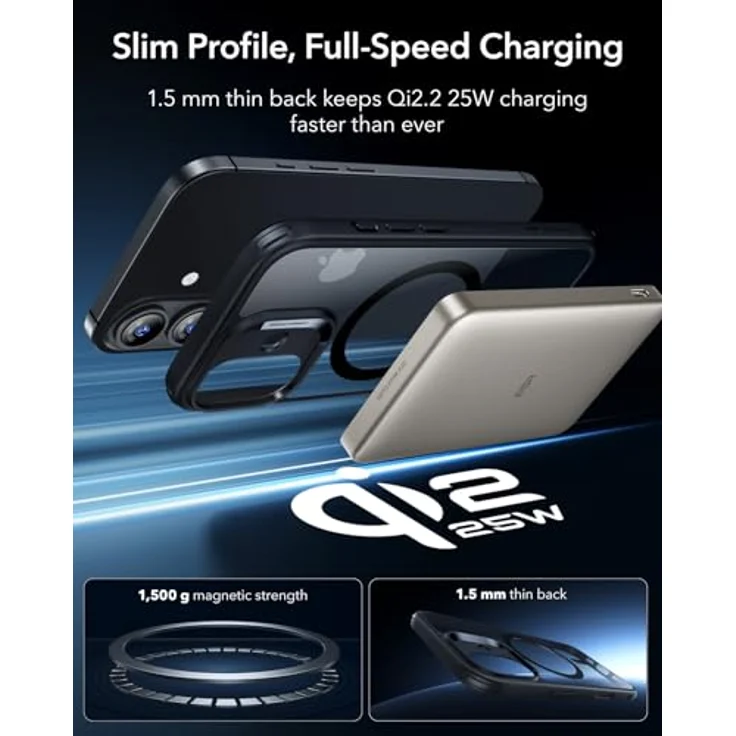 ESR Classic Hybrid HaloLock Case für Apple iPhone 17, Transparent/Schwarz, MagSafe-kompatibel mit Kamerasteuerung und Militärschutz – Bild 5