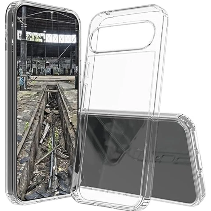 JT Berlin Pankow-Clear Schutzhülle für Google Pixel 9/9 Pro, transparent, Wireless-Charging kompatibel, stoßabsorbierender TPU Rahmen, kratzfeste Rückseite aus Acrylglas, anti-fingerabdruck. – Bild 1