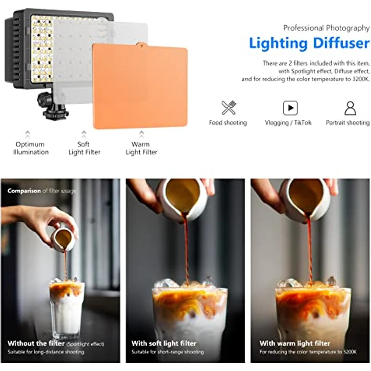 Neewer CN-160 160PCS LED Dimmbare Ultrahoch Power Panel Digitalkamera / Camcorder Videolicht Videolampen Videobeleuchtung für Canon, Nikon, Pentax, Panasonic, Sony, Samsung und Olympus Digital SLR Kameras (CN-160) - Preisvergleich – Bild 3