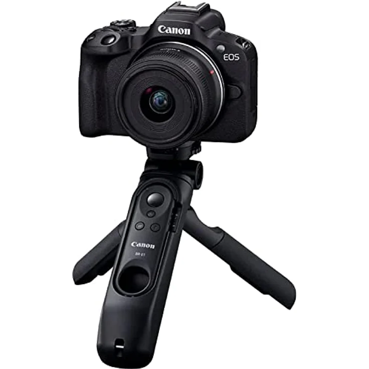 Canon EOS R50 Creator Kit Vlogging Kamera + RF-S 18-45 is STM Objektiv + Griffstativ + Mikrofon - Spiegellose Kamera (Systemkamera, Digitalkamera mit Autofokus und Motiverkennung, 4k Videokamera) – Bild 1