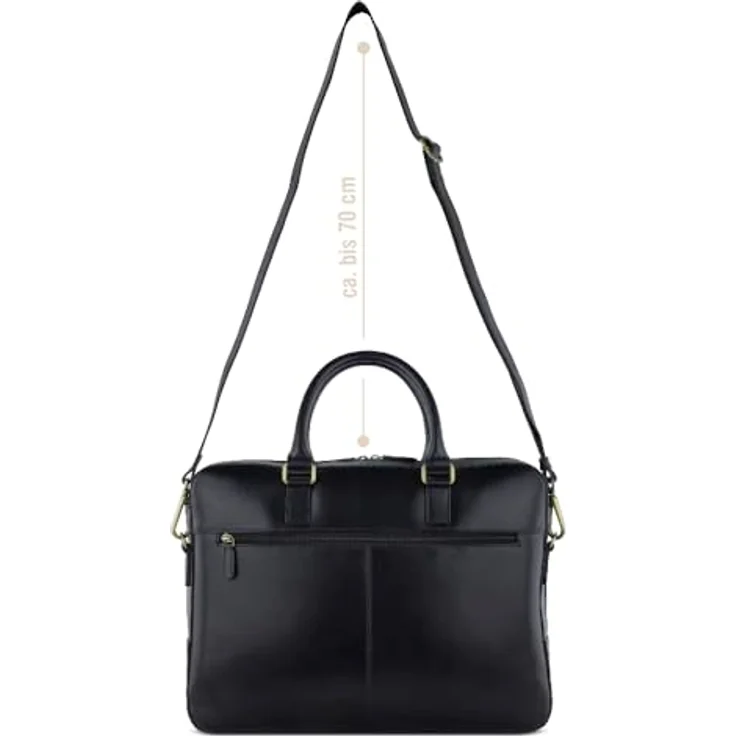 Bugatti Aktentasche Remo Briefcase Large, Notebooktasche, Schwarz, aus hochwertigem Rindleder hergestellt – Bild 4