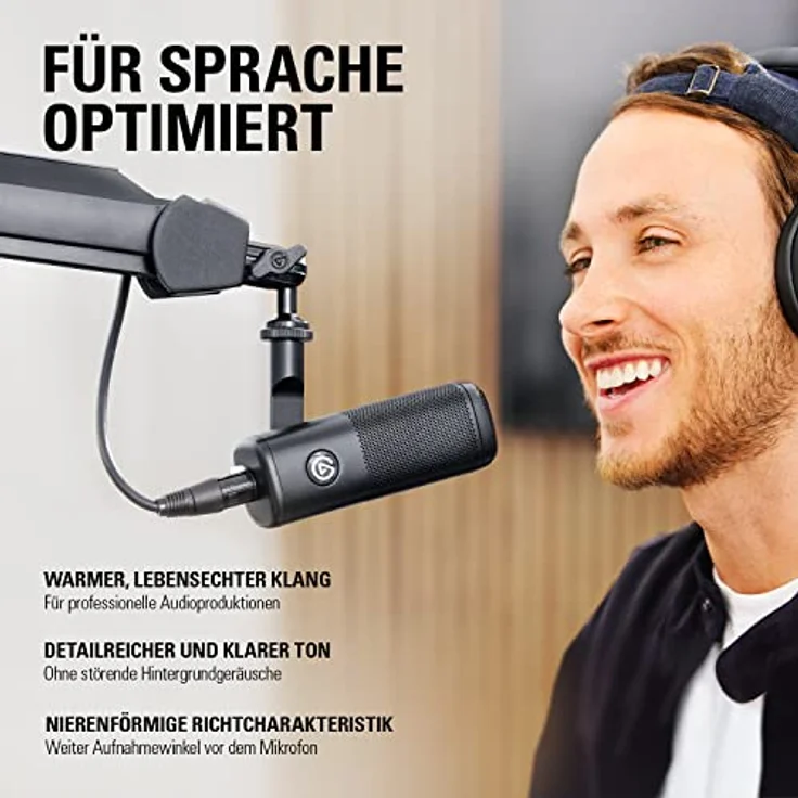 Elgato Wave DX – Dynamisches XLR-Mikro, nierenförmige Richtcharakteristik, unterdrückt Hintergrundgeräusche, Podcasting, Streaming, Broadcasting, kein Booster nötig, für jede Schnittstelle, für Mac/PC – Bild 4