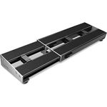 D'Addario XPND Pedalboard 01, erweiterbares Aluminium Pedalboard mit Kabelmanagementsystem, silber