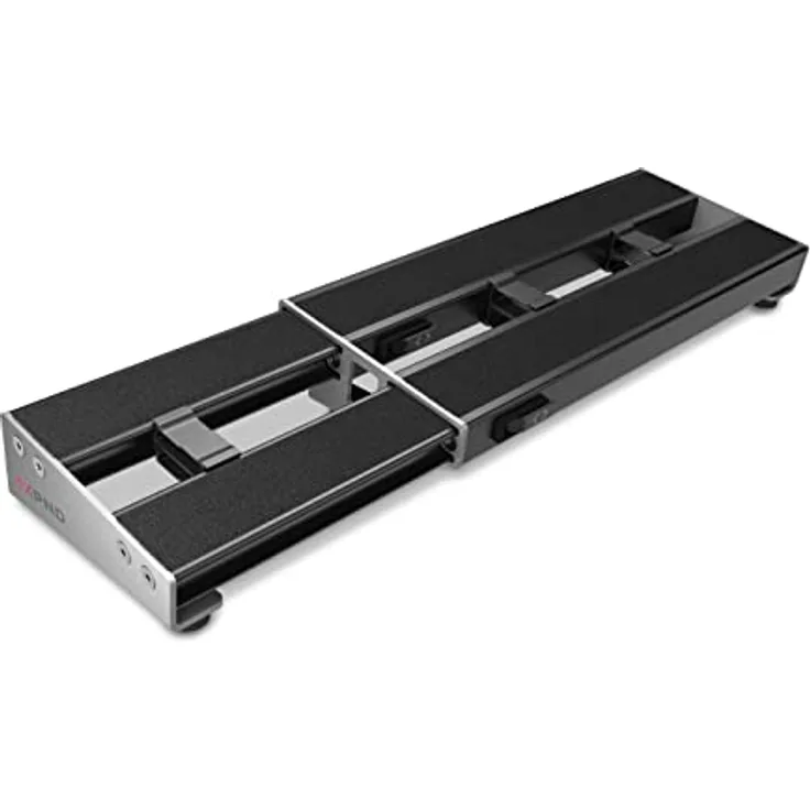 D'Addario XPND Pedalboard 01, erweiterbares Aluminium Pedalboard mit Kabelmanagementsystem, silber