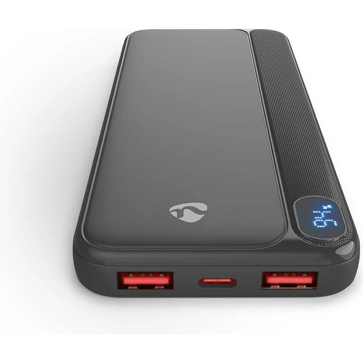 Nedis Powerbank 10000 mAh, 20 W, 1x USB-C & 2x USB-A, Schnellladung, integrierte LED-Anzeige, Lithium-Polymer