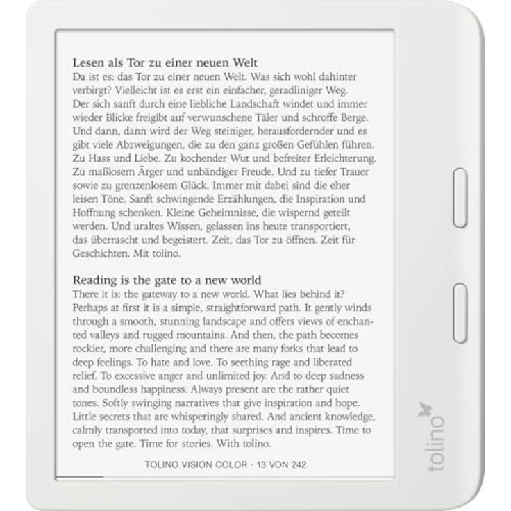 Tolino vision color, eReader mit 7-Zoll E Ink Kaleido 3 Display, 32 GB Speicher, ergonomische Form, wasserabweisend IPX8, weiß – Bild 3