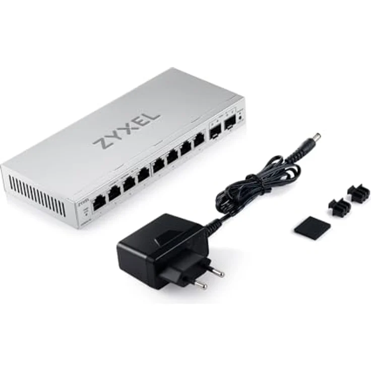 Zyxel GS1200-10V3 8-Port Gigabit Switch, smart-managed mit 2xSFP, graue Bauweise, RJ45- und Glasfaseranschlüsse, maximale Portgeschwindigkeit 1000 Mbit/s – Bild 2