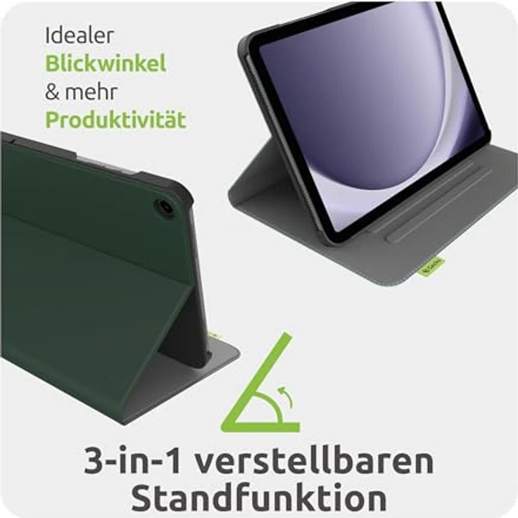 Gecko Covers Tablet Hülle aus Apfelschale für Samsung Galaxy Tab A11 Plus / A9 Plus, mit Schlaf/Wach Funktion, grün – Bild 3