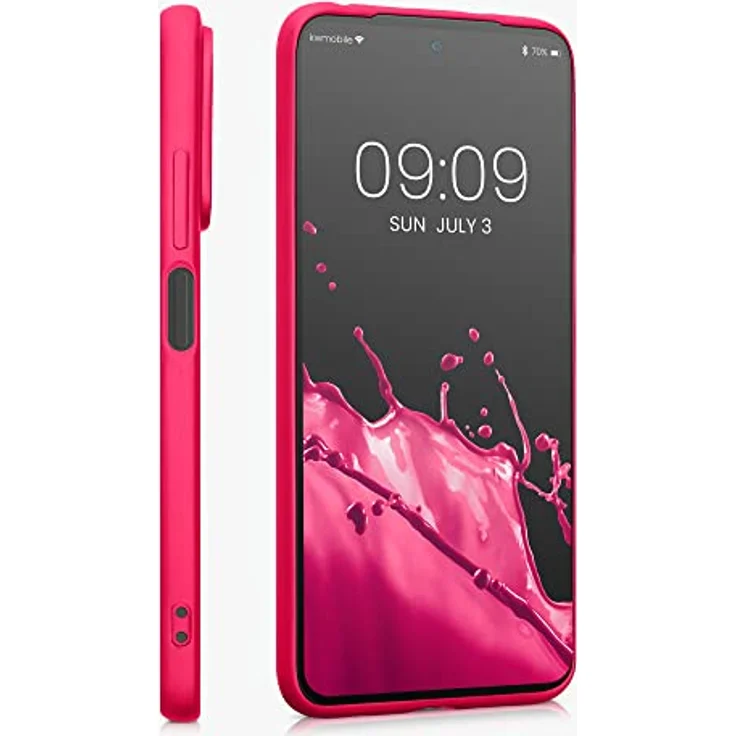 kwmobile Handyhülle für Xiaomi Redmi Note 11 / Note 11S - weiche, elastische Silikon Case in metallisch schimmerndem Metallic Pink mit präzisen Kameralöchern – Bild 4