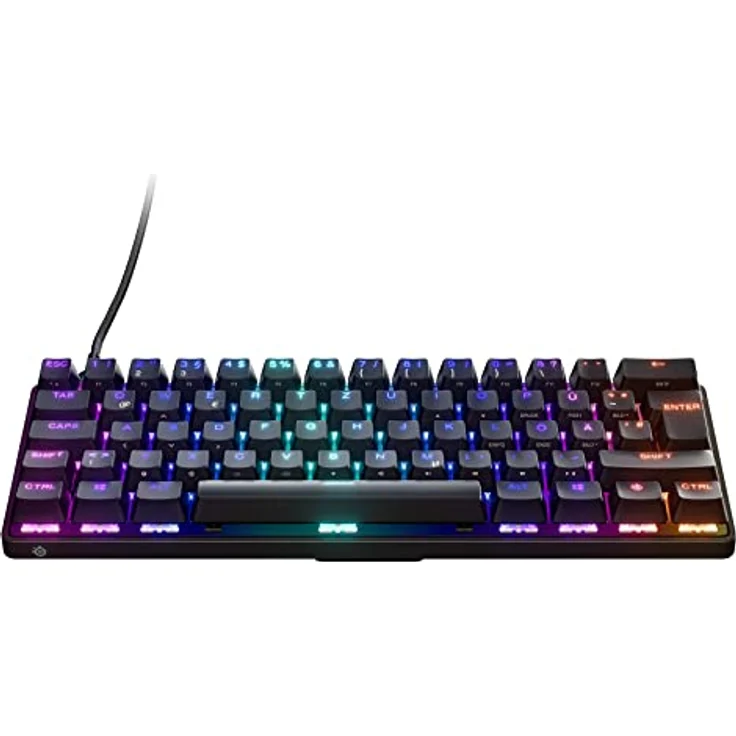 SteelSeries Apex 9 Mini - Mechanische Gaming-Tastatur - Optische Switches - 2-Punkt-Betätigung - Kompakter Esports Mini 60 % Formfaktor - Hotswap-fähige Switches - Deutsches (QWERTZ) Layout – Bild 1