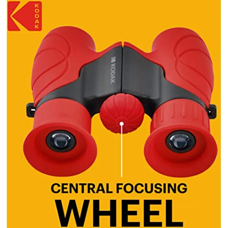 KODAK BCS100 Fernglas für Kinder, kompaktes Binokular für Kinder, weiches Radiergummi, 8-fache Vergrößerung, Rot – Bild 5