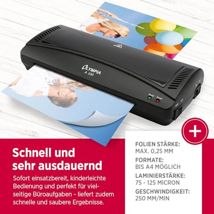 Olympia 4 in 1 Set A 230 Laminierset für A4, schwarz – Bild 5