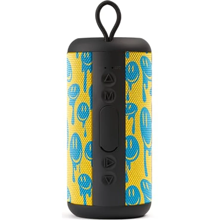 Music Sound Vertical Bluetooth-Lautsprecher, 5 Watt, Wireless, 4 Stunden Wiedergabezeit, Bluetooth 5.0, Gelb/Hellblau – Bild 2