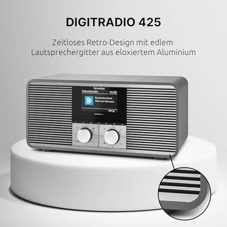 TechniSat DIGITRADIO 425, Stereo DAB+ Internetradio mit CD-Player, Bluetooth 5.2, WLAN, USB, AUX in, Spotify Connect, 40 W, Equalizer, Farbdisplay, App-Steuerung, Anthrazit – Bild 2