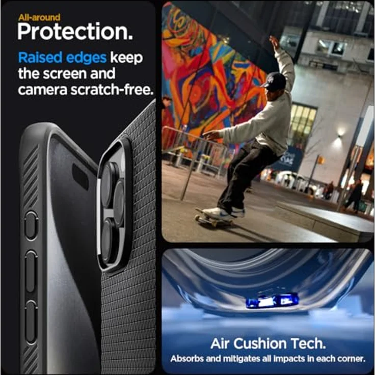 Spigen iPhone 15 Pro Liquid Air Case - Handyhülle Schutzhülle Cover Dünn Slim - Schwarz – Bild 5