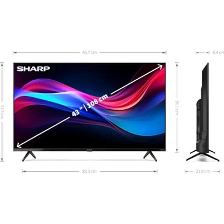 Sharp 43GJ4225E, 43 Zoll 4K Ultra HD Smart-TV mit WLAN, LED-Technologie, Schwarz – Bild 9