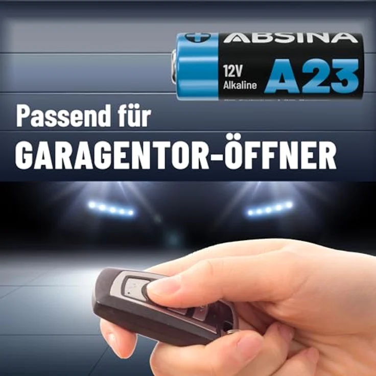 ABSINA ABSINA Batterie A23 Alkaline 12V 4er Pack Batterie, (1 St) mit hoher Kapazität und Temperaturfestigkeit, ideal für Garagentoröffner, Fernbedienungen und mehr – Bild 2
