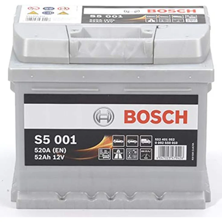 Bosch S5 001, 12V Starterbatterie mit 52Ah und 520A Kälteprüfstrom, wartungsfrei – Bild 2