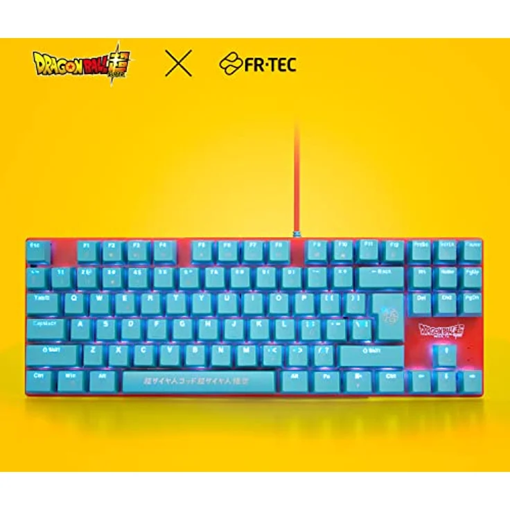 Blade Gaming Dragon Ball Super GOKU, Tenkeyless mechanische Tastatur mit Blue Switches und RGB-Beleuchtung, kabelgebunden, USB, blau-orange – Bild 2