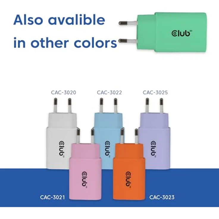 Club 3D Club3D Lifestyle Ladegerät, USB-C 30W, 2er Pack, Grün, Schnellladung fürs Handy – Bild 6