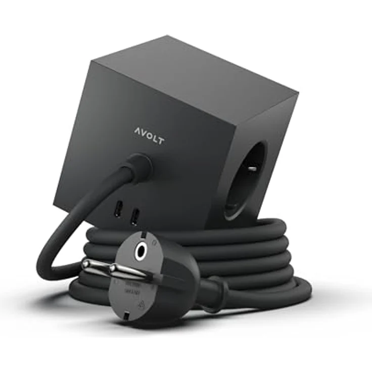 Avolt Steckdosenleiste Square 1 Usbc 30W 1.8M - Stockholm Black – Bild 1
