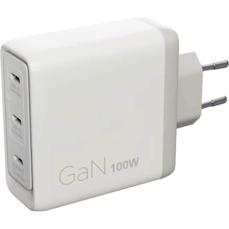 Lenovo Multi-port USB-C 100W GaN Charger, kompaktes Ladegerät mit 3 USB-C-Ports für gleichzeitiges Laden von Laptop und mobilen Geräten