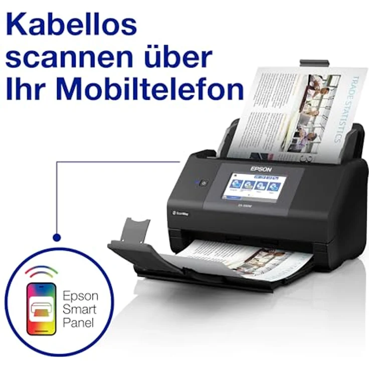 Epson WorkForce ES-590W, Dokumentenscanner mit 600 x 600 dpi, Duplex-Funktion, 45 Seiten/Min, schwarz – Bild 3
