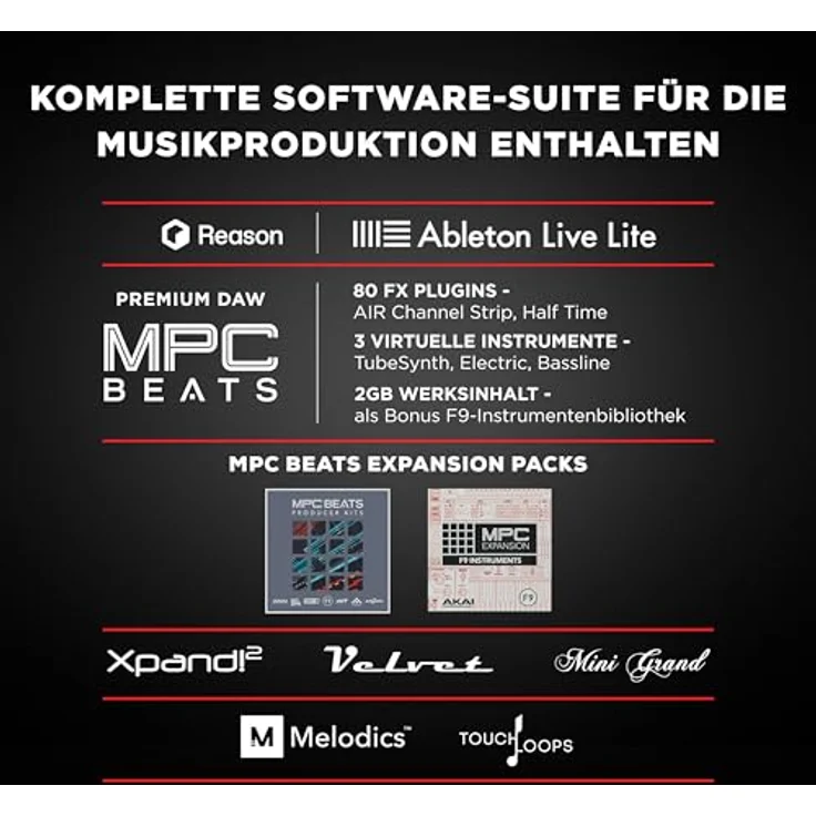 M-Audio Keystation 49 MKIII - Kompakter 49-Tasten MIDI Keyboard Controller mit zuweisbaren Reglern, Pitch- Modulation Rädern, Plug-And-Play (Mac-PC) Konnektivität und Software Production Suite – Bild 6