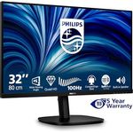 Philips 32B2N3500, 31,5 Zoll WQHD Monitor mit 100Hz, IPS Panel, 4ms GtG, Höhenverstellung, Lautsprechern und Adaptive Sync, Schwarz
