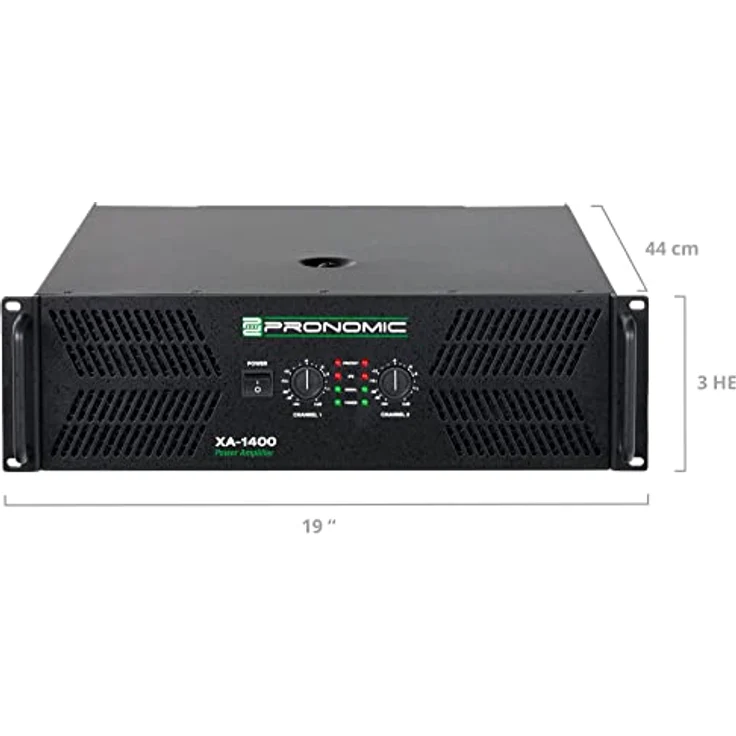Pronomic XA-1400 Endstufe - Stereo-Leistungsverstärker mit 2x 3000 Watt an 2 Ohm - automatisch gesteuerte Lüfter - Schaltungstype H, schwarz – Bild 5