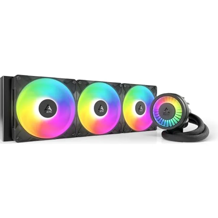ARCTIC Liquid Freezer III Pro 420 A-RGB, AIO CPU Wasserkühler mit 3x140 mm Lüftern, 38 mm Radiator, PWM-Pumpe und VRM-Lüfter für AMD AM5/AM4 und Intel LGA1851/1700 - Schwarz – Bild 1