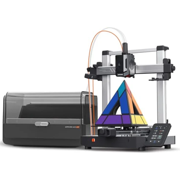 Anycubic Kobra 3 V2 Combo 3D Drucker, Mehrfarbig Druck in 4 Farben, Verbesserte Auto Nivellierung, 600mm/s, Druckgröße 255x255x260mm – Bild 1