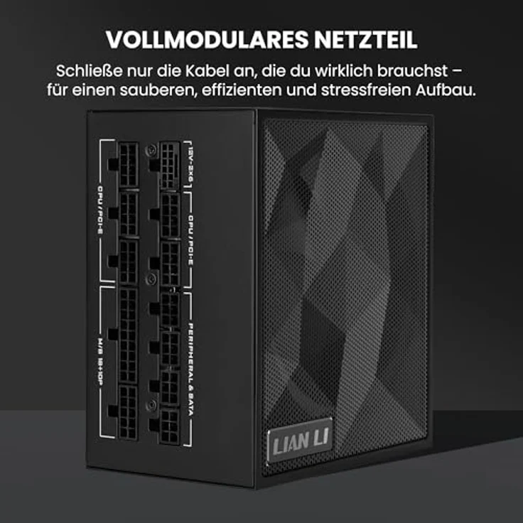 Lian Li SX Series 80 PLUS Platinum Netzteil, vollmodular, PCIe 5.1, ATX 3.1 - 850 Watt, schwarz – Bild 2
