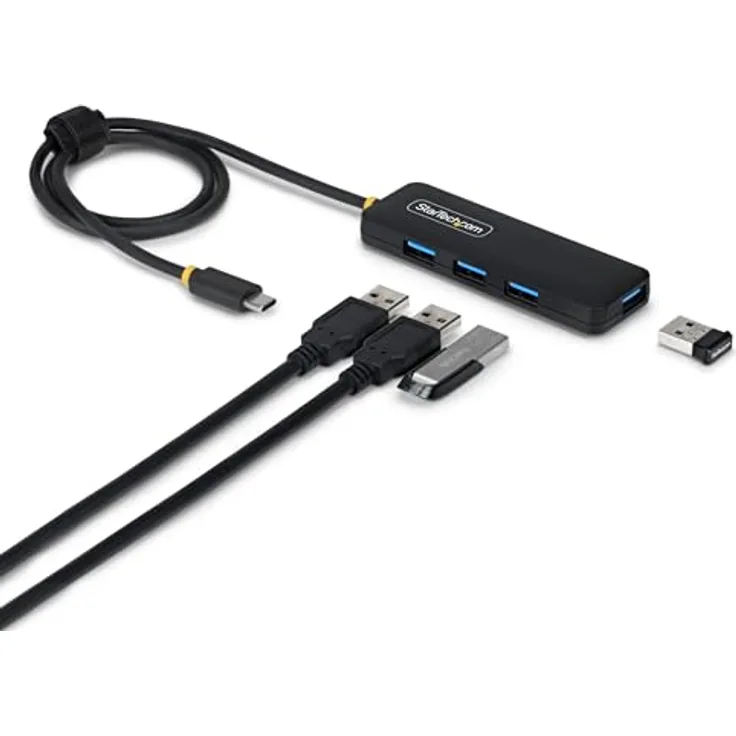 StarTech 4-Port USB-C Hub, Mini Hub-Verteiler mit 5Gbps, 61cm Kabel, busbetrieben, plastikgehäuse