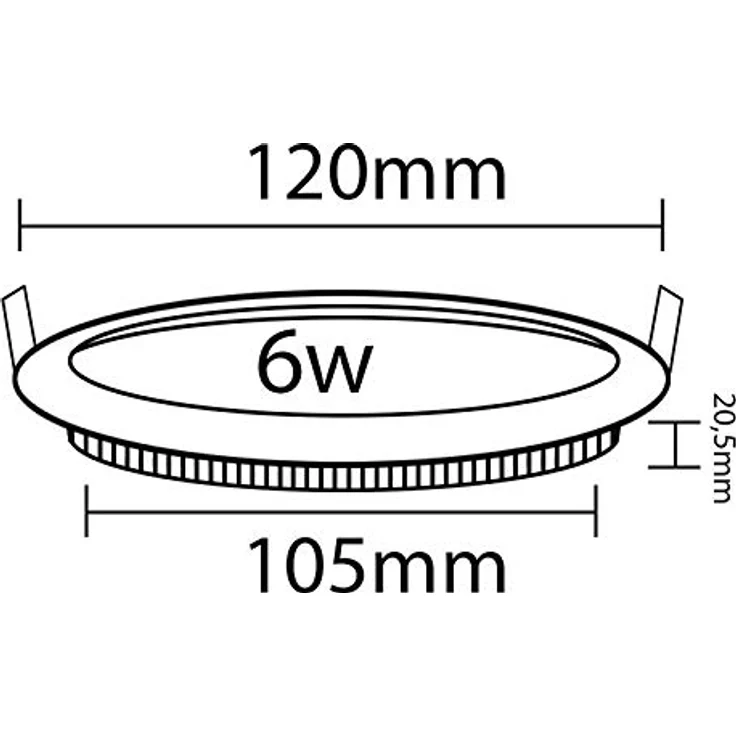 ENERGMiX 6w Einbauleuchte Deckeneinbau Panelleuchte slim Flach Ø12 cm Kaltweiß, Niedriger Stromverbrauch, 380 Lumen – Bild 4