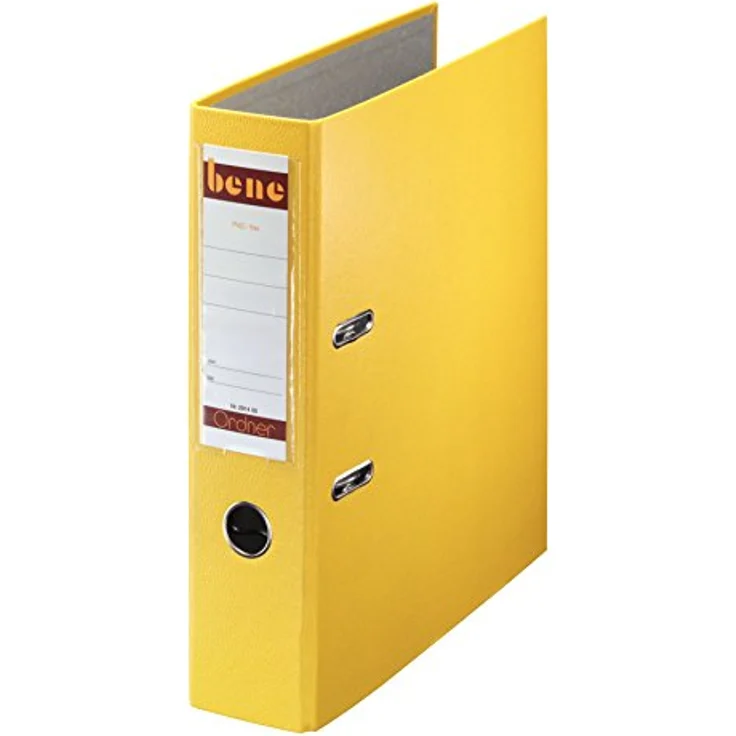 Bene Aktenordner bene No.1 Power Ordner gelb Kunststoff 8,0 cm DIN A4, schmutz-und feuchtigkeitsabweisend – Bild 2