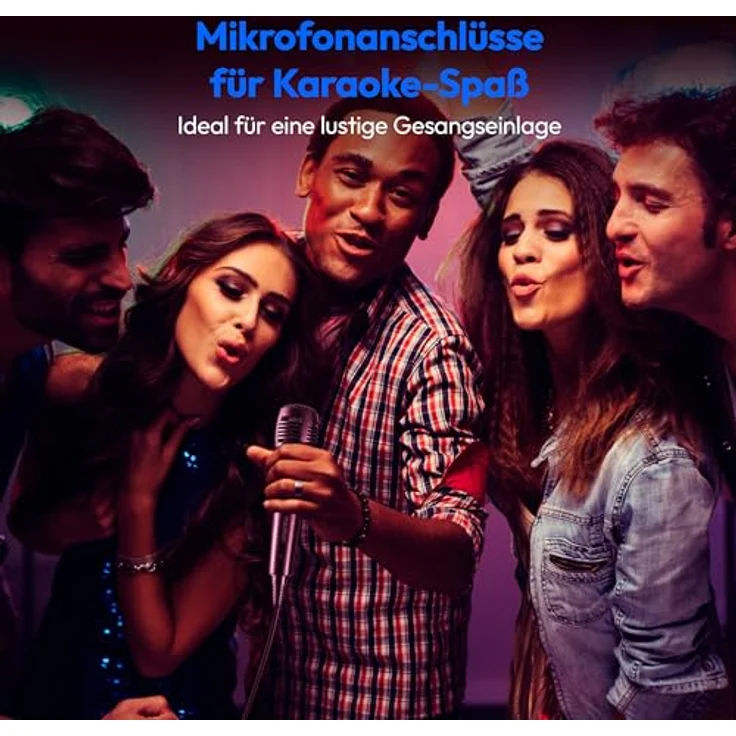 MEDION PE-1 Pure Partybox, tragbarer Bluetooth Lautsprecher mit Akku, Mikrofonanschluss, verschiedenen Lichteffekten, Karaoke und 26 Std. Musikwiedergabe – Bild 2