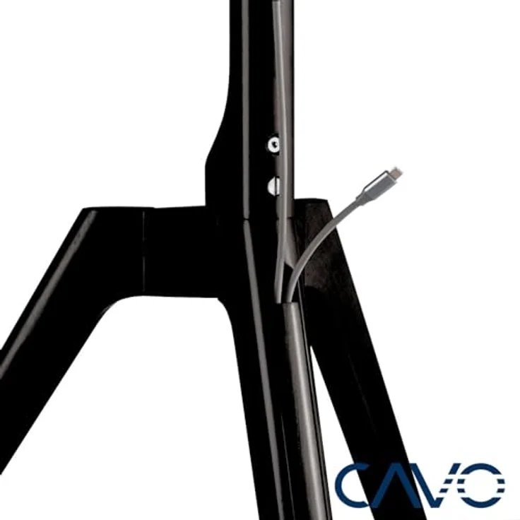 CAVO TV-Staffelei für 45 bis 65 Zoll Bildschirme bis 40 kg, Walnuss schwarz lackiert, Schwenkbar Universal Halterung für Flach & Curved Fernseher & Monitor – Bild 4