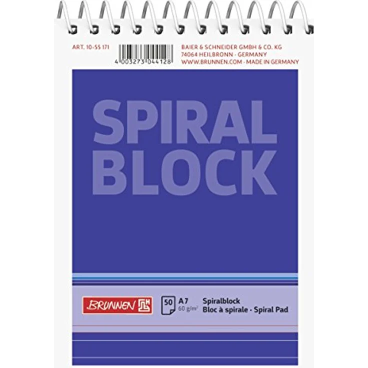 BRUNNEN Spiralnotizblock DIN A7 liniert, kompakt und handlich – Bild 1