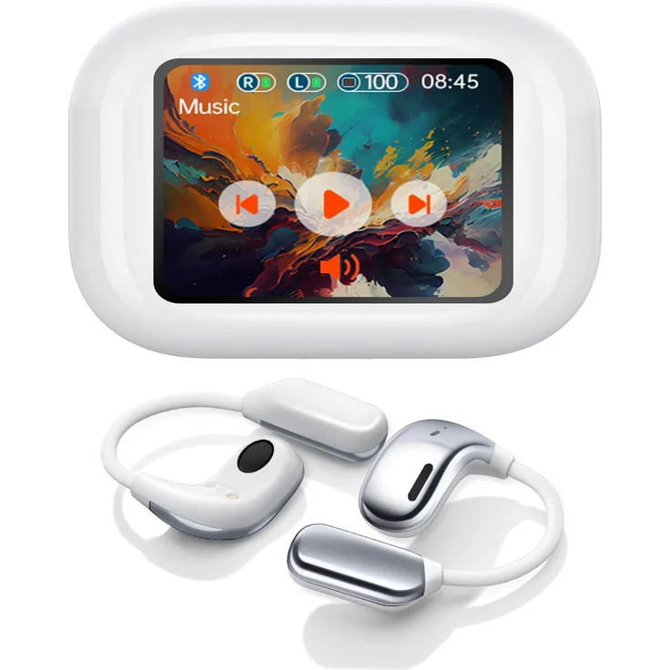 Sross In Ear Kopfhörer Bluetooth 5.4, Sport-Kopfhörer mit Touchscreen, ANC HiFi Stereo, 30 Stunden Spielzeit, IPX5 wasserdicht, Schwarz
