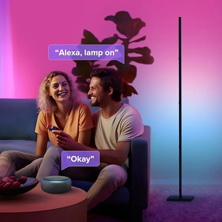Calex Smart LED-Stehleuchte, faltbar WLAN CCT RGB, 16 Millionen Farben, dimmbar, auch als Wandleuchte nutzbar – Bild 8