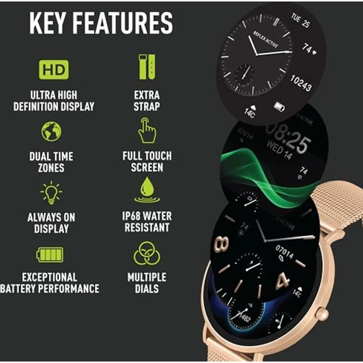 Reflex Active Smart Watch Series 42, Amoled Display, Anruffunktion, Health & Lifestyle Features – Bild 6