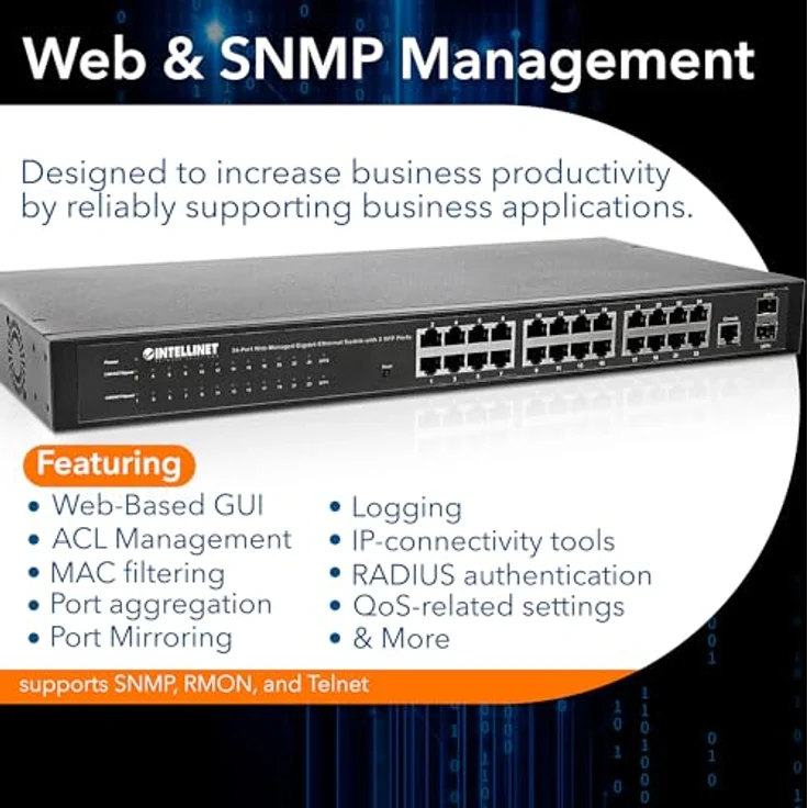 Intellinet 24-Port Web-Managed Gigabit Ethernet Switch mit 2 SFP-Ports schwarz 560917 – Bild 5