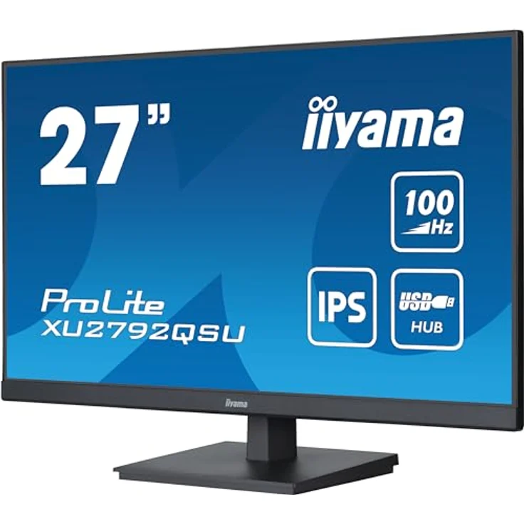 iiyama Prolite XU2792QSU-B6 68,5cm 27" IPS LED-Monitor WQHD 100Hz HDMI DP USB3.2 FreeSync schwarz – Bild 3