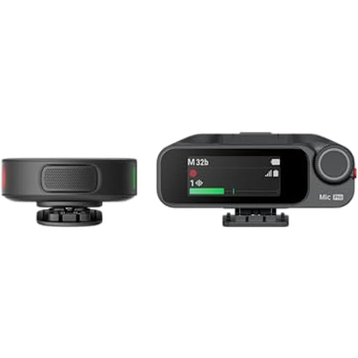 Insta360 Mic Pro, Mikrofon-Set mit 3-Mikrofon-Array, anpassbarem E-Ink-Display und KI-Rauschunterdrückung, 1 TX + 1 RX – Bild 2
