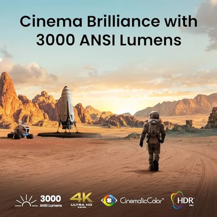 BenQ TK705i 4K HDR Heimkinobeamer, 3000 ANSI-Lumen, Google TV, geringer Input-Lag, 150 Zoll Großbildschirm, HDMI 2.1, Bluetooth, MEMC, HDR 10+ – Bild 2